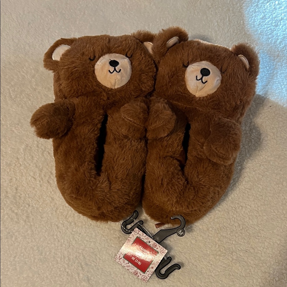 Point Zero Brown Bear Plush Socks